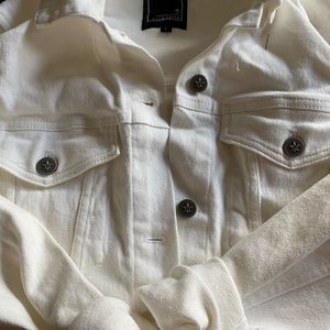 Lily & Lottie white jean jacket LARGE BNWOT